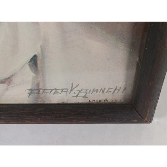 Vintage Peter Bianchi Jesus Christ Head Litho Print Religious Art USA 11 x14 - Picture 10 of 12